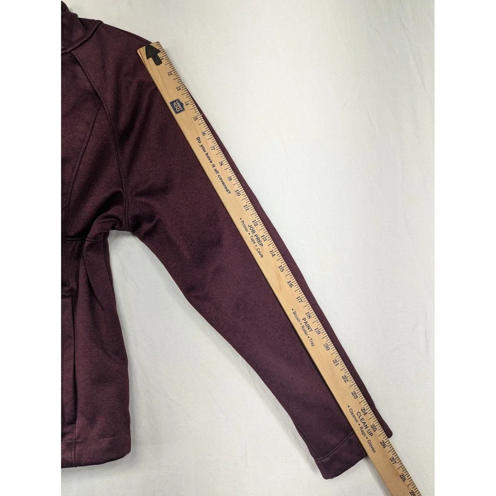 Glaciers Edge Womens M Burgundy Heathered Fleece‎ Lined Hooded Jacket Coat